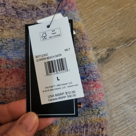 Volcom Womens Quween Beach Crew Neck Sweater Size Large NWT - Picture 2 of 10